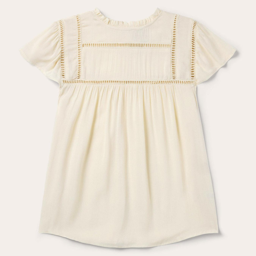 Women Blouses | Stetson Cream Herringbone Blouse White