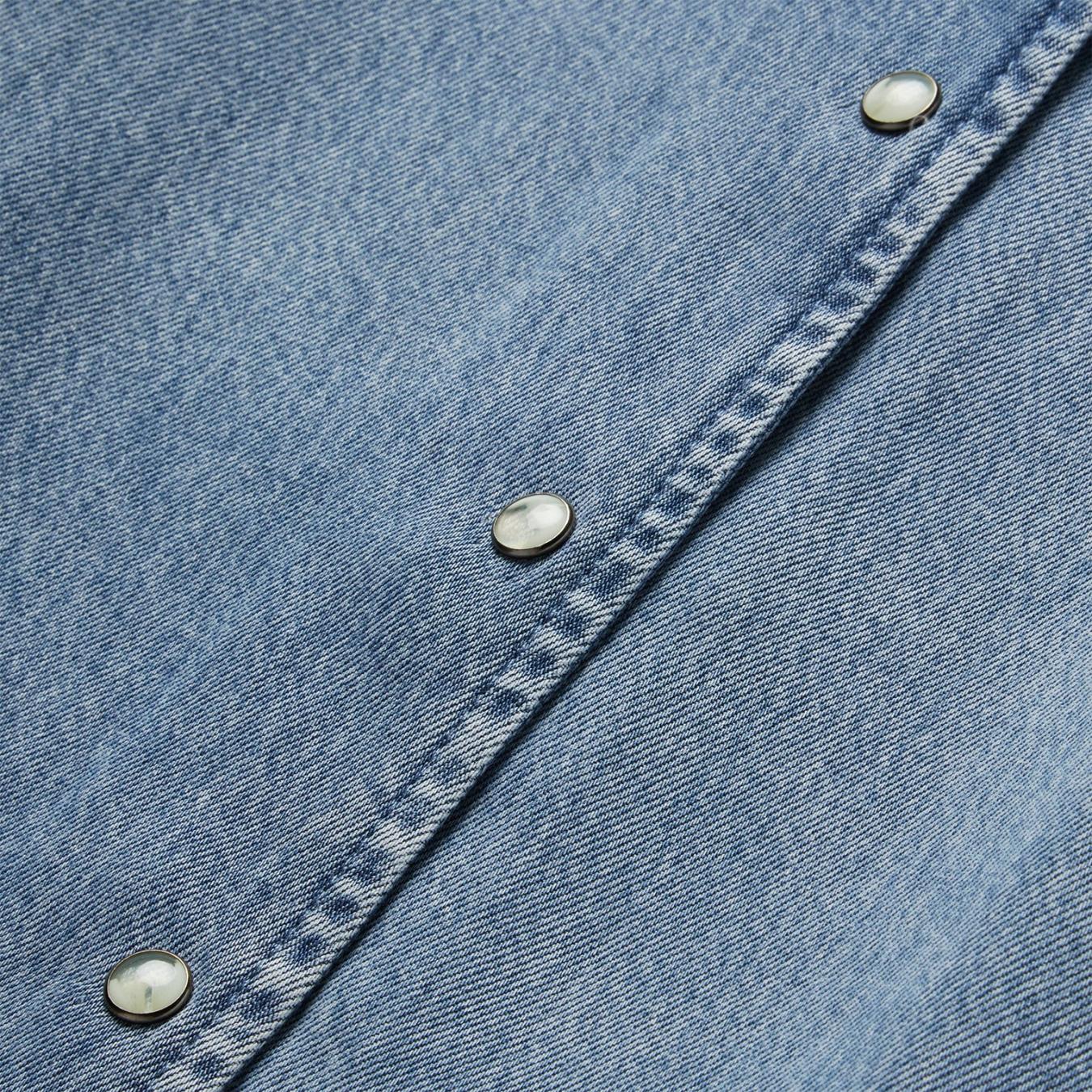 Women Blouses | Stetson Denim Snap Front Blouse Blue