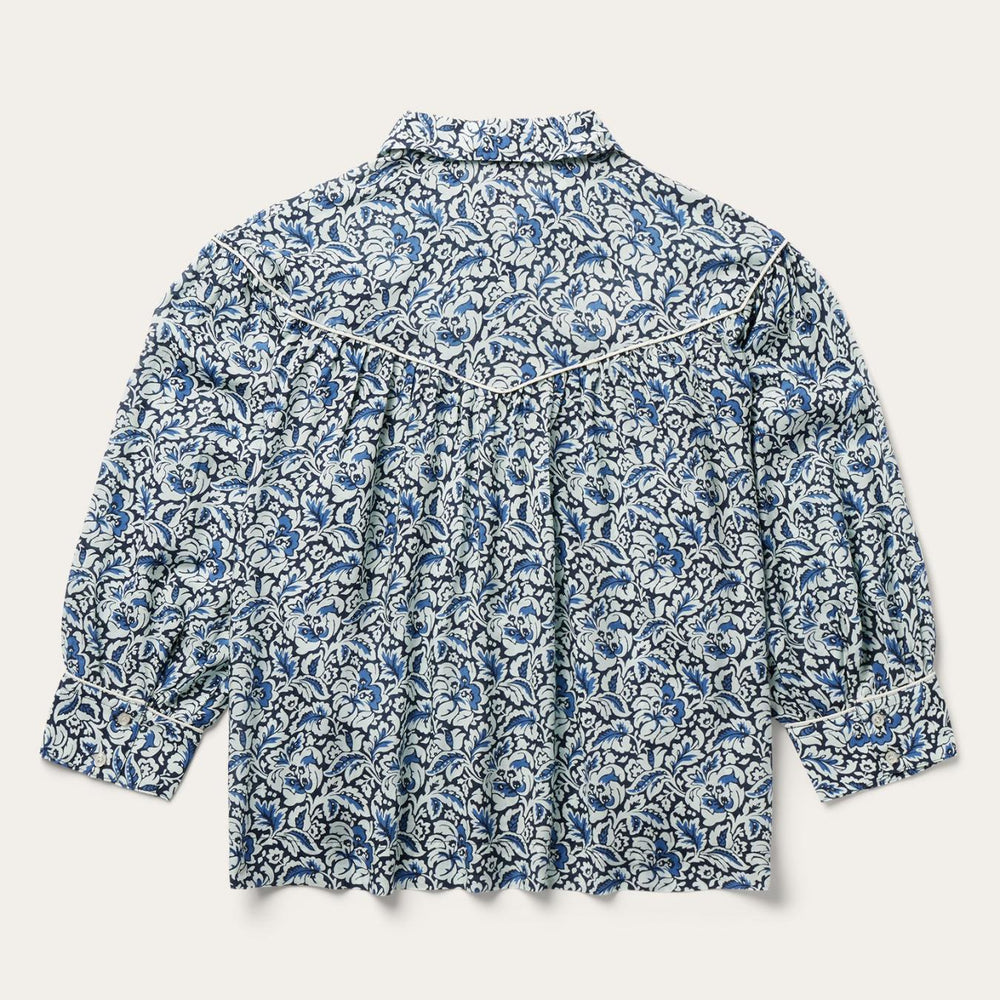 Women Blouses | Stetson Indigo Tapestry Print Blouse Blue
