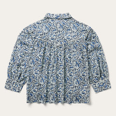 Women Blouses | Stetson Indigo Tapestry Print Blouse Blue
