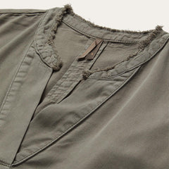Women Blouses | Stetson Olive Twill Peasant Blouse Green