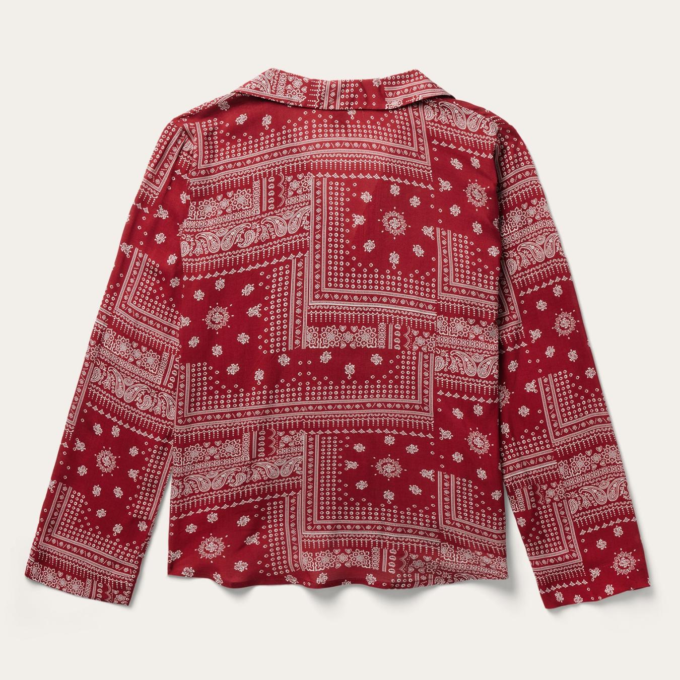 Women Blouses | Stetson Red Bandana Patchwork Blouse Red
