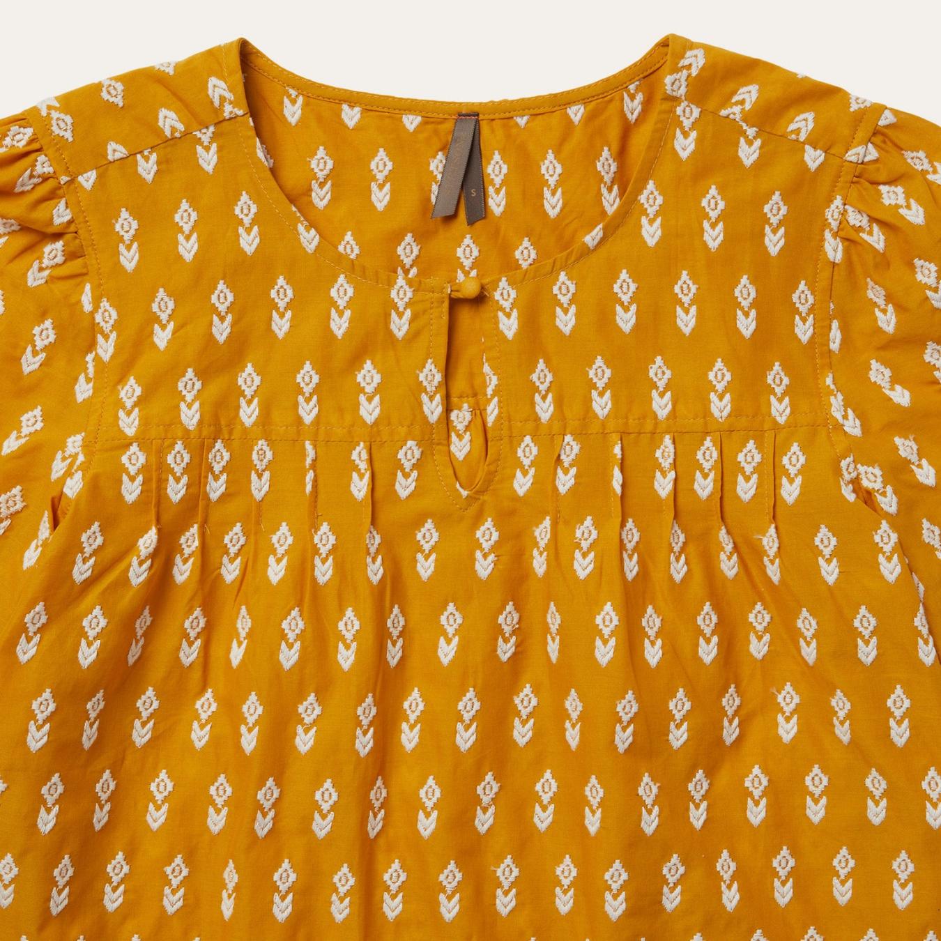 Women Blouses | Stetson Short-Sleeved Aztec Blouse Yellow