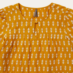 Women Blouses | Stetson Short-Sleeved Aztec Blouse Yellow