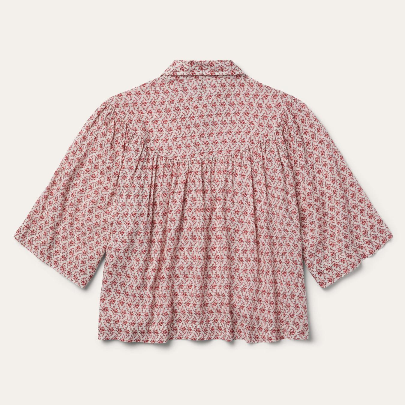 Women Blouses | Stetson Short-Sleeved Cottage Floral Blouse Red