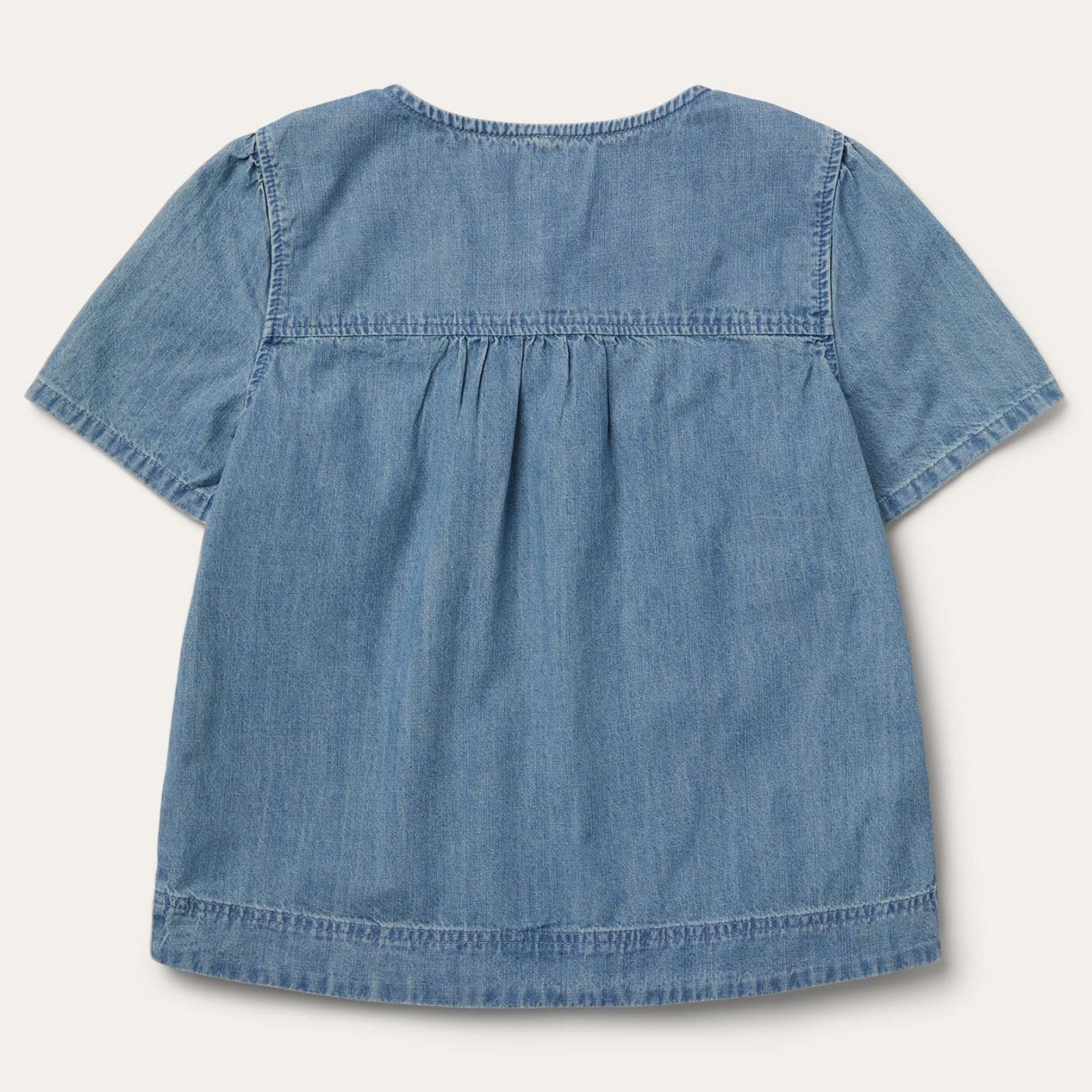 Women Blouses | Stetson Short-Sleeved Denim Blouse Blue