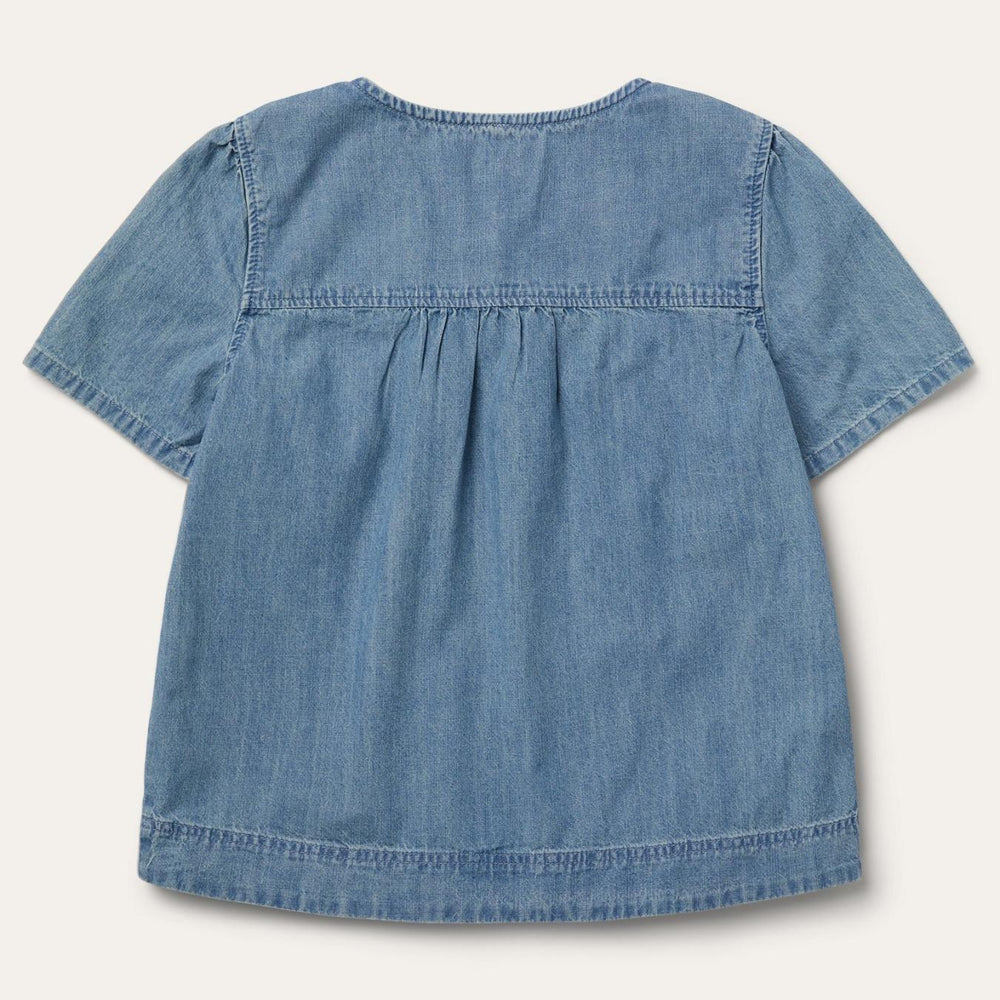 Women Blouses | Stetson Short-Sleeved Denim Blouse Blue