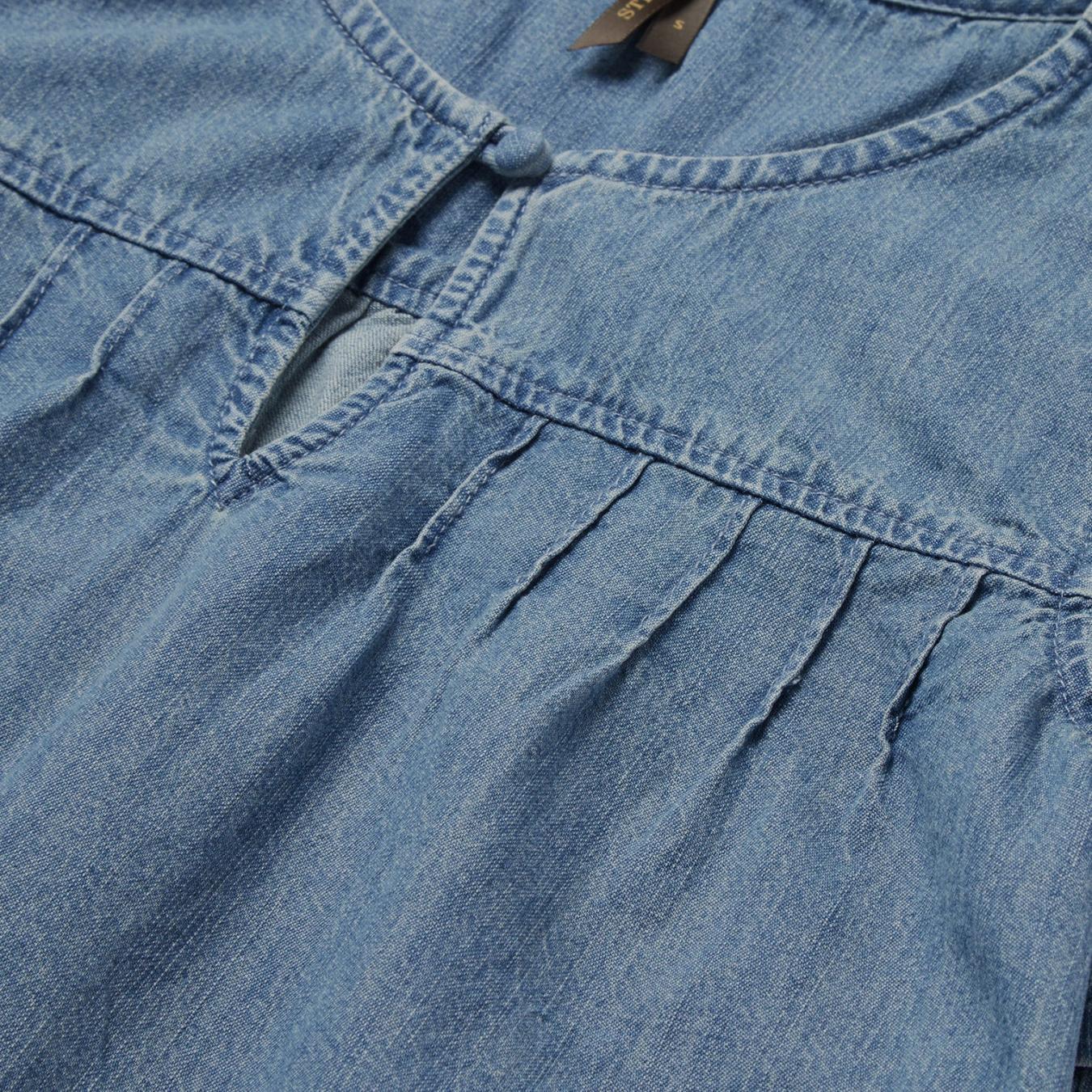 Women Blouses | Stetson Short-Sleeved Denim Blouse Blue