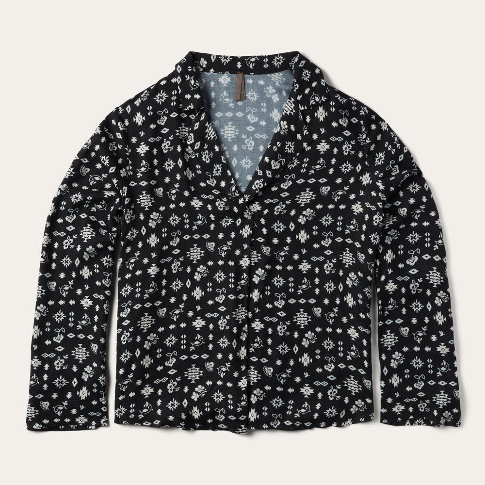 Women Blouses | Stetson Southwestern Ditzy Print Blouse Black