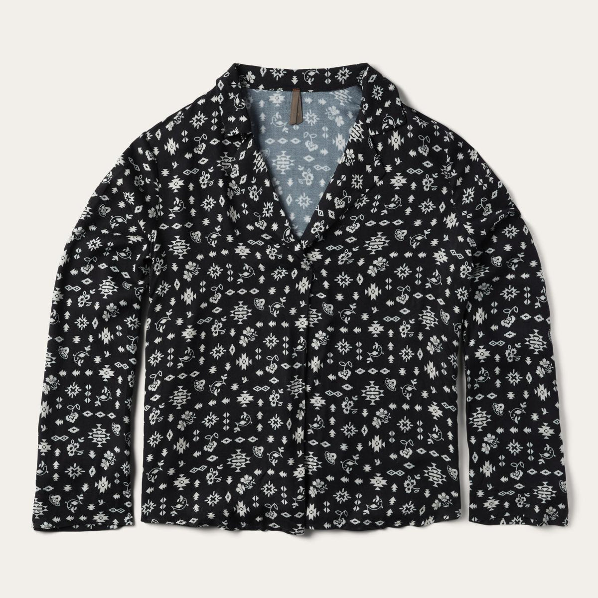 Women Blouses | Stetson Southwestern Ditzy Print Blouse Black