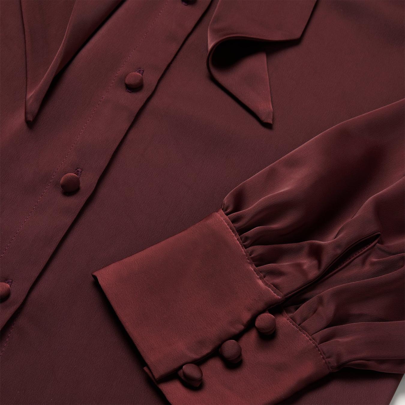 Women Blouses | Stetson Wine Satin Blouse Red