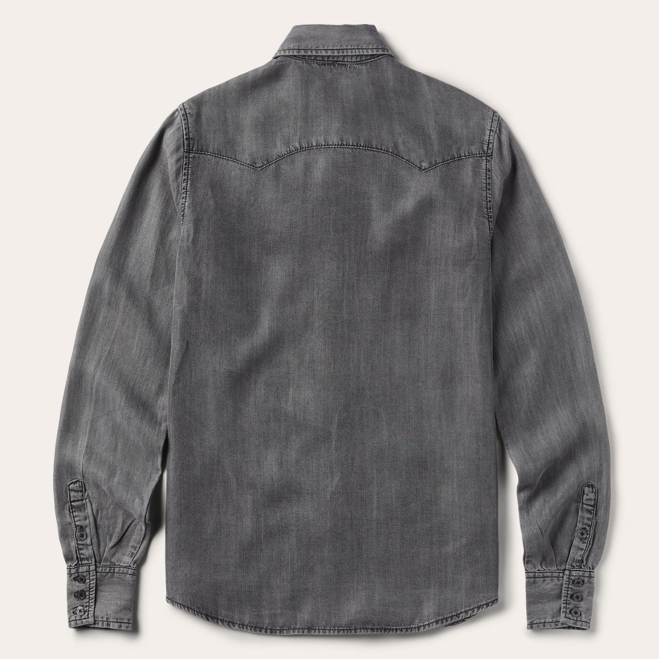 Women Denim Shirts | Stetson Boyfriend Fit Denim Shirt Washed Black