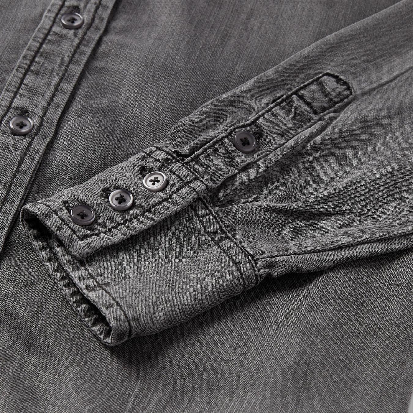 Women Denim Shirts | Stetson Boyfriend Fit Denim Shirt Washed Black