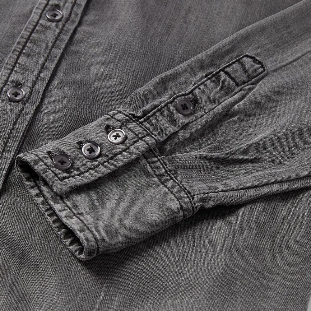 Women Denim Shirts | Stetson Boyfriend Fit Denim Shirt Washed Black