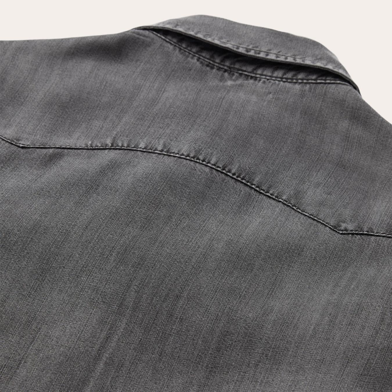 Women Denim Shirts | Stetson Boyfriend Fit Denim Shirt Washed Black