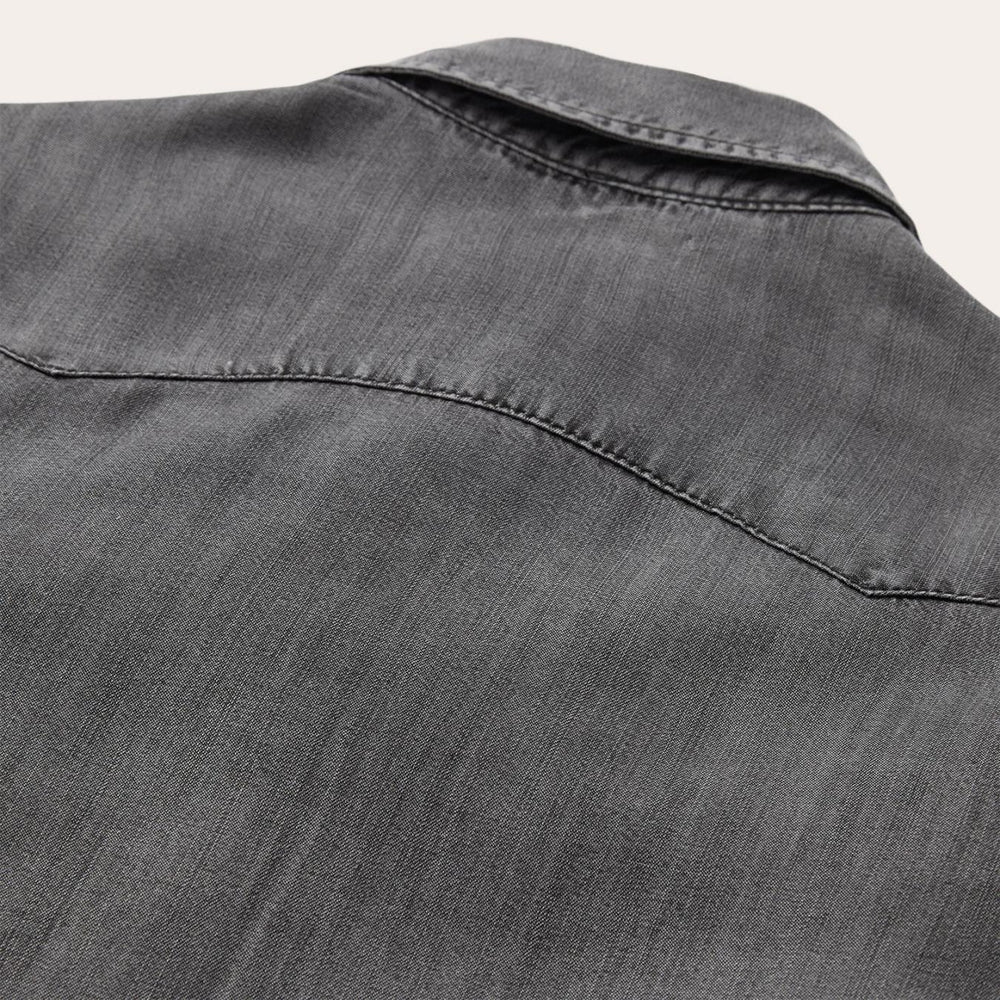 Women Denim Shirts | Stetson Boyfriend Fit Denim Shirt Washed Black