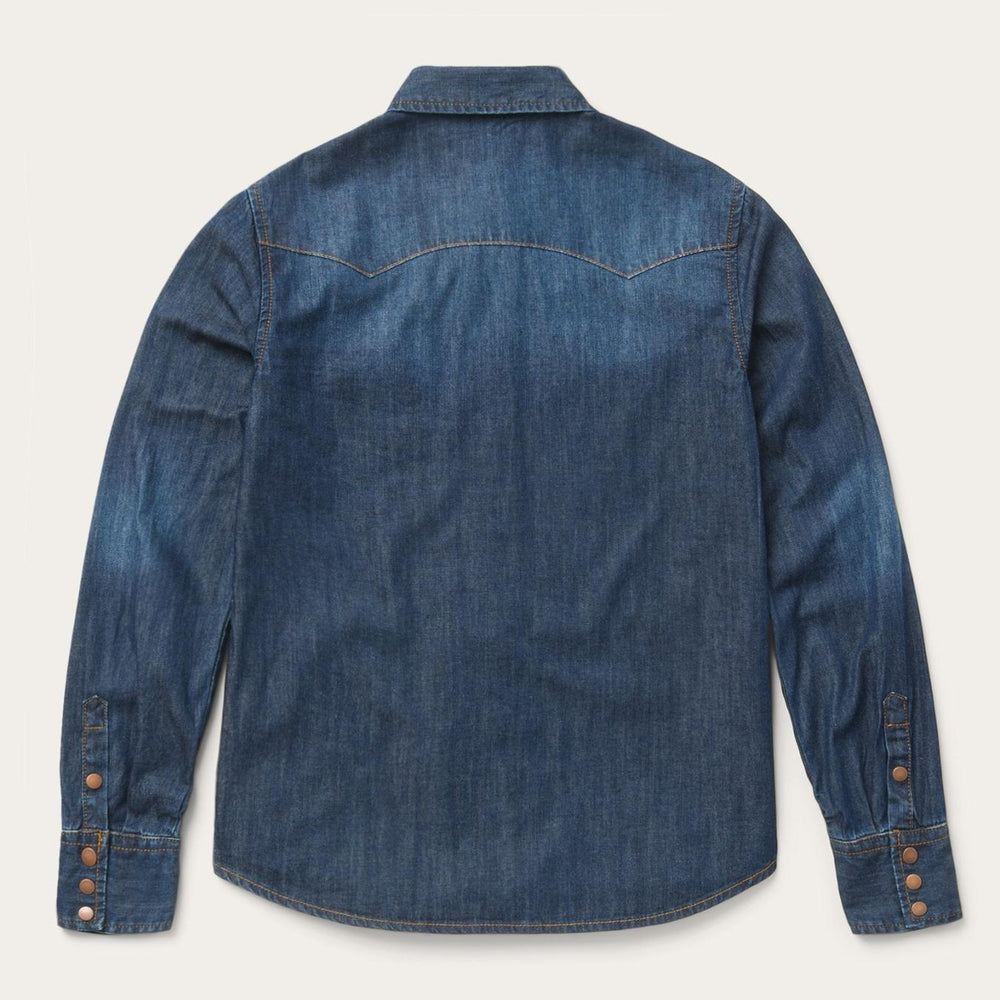 Women Denim Shirts | Stetson Dark Denim Snap Front Shirt Blue
