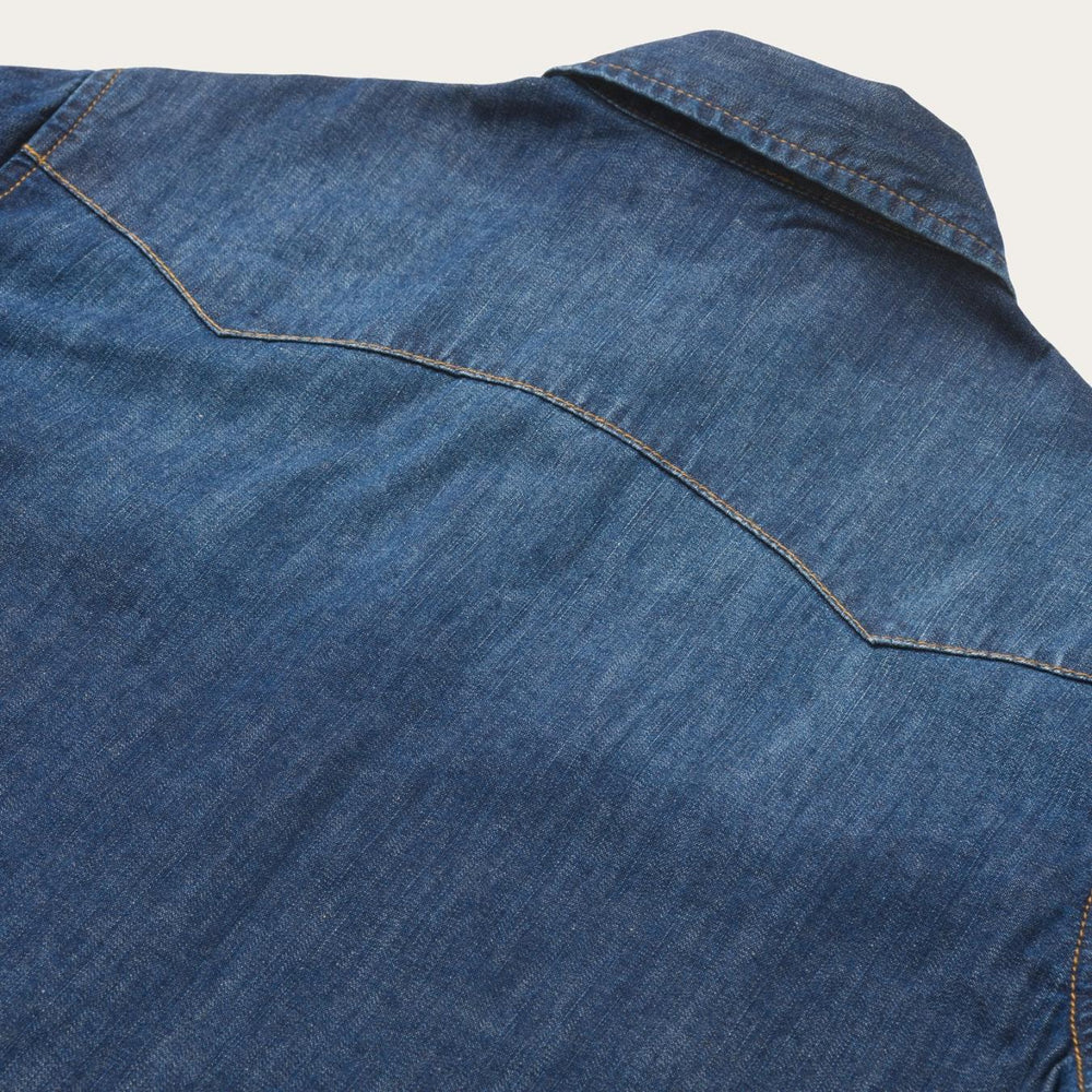 Women Denim Shirts | Stetson Dark Denim Snap Front Shirt Blue