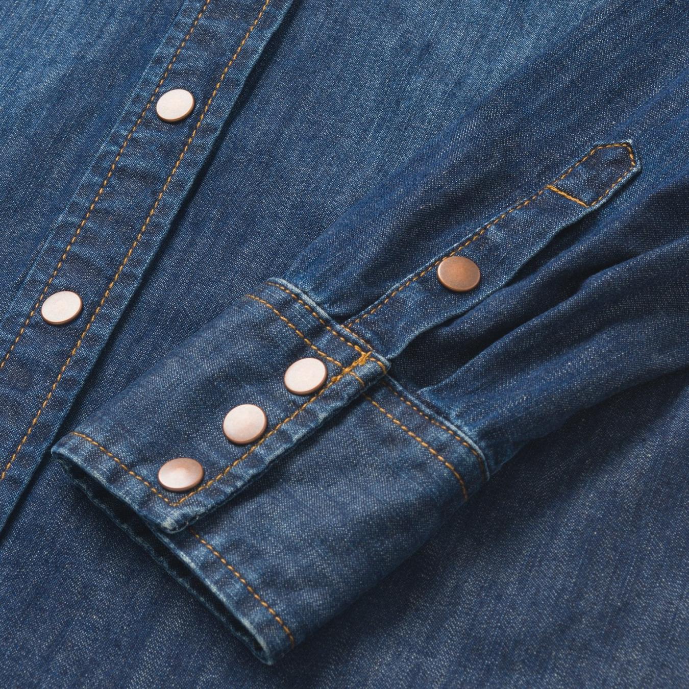 Women Denim Shirts | Stetson Dark Denim Snap Front Shirt Blue