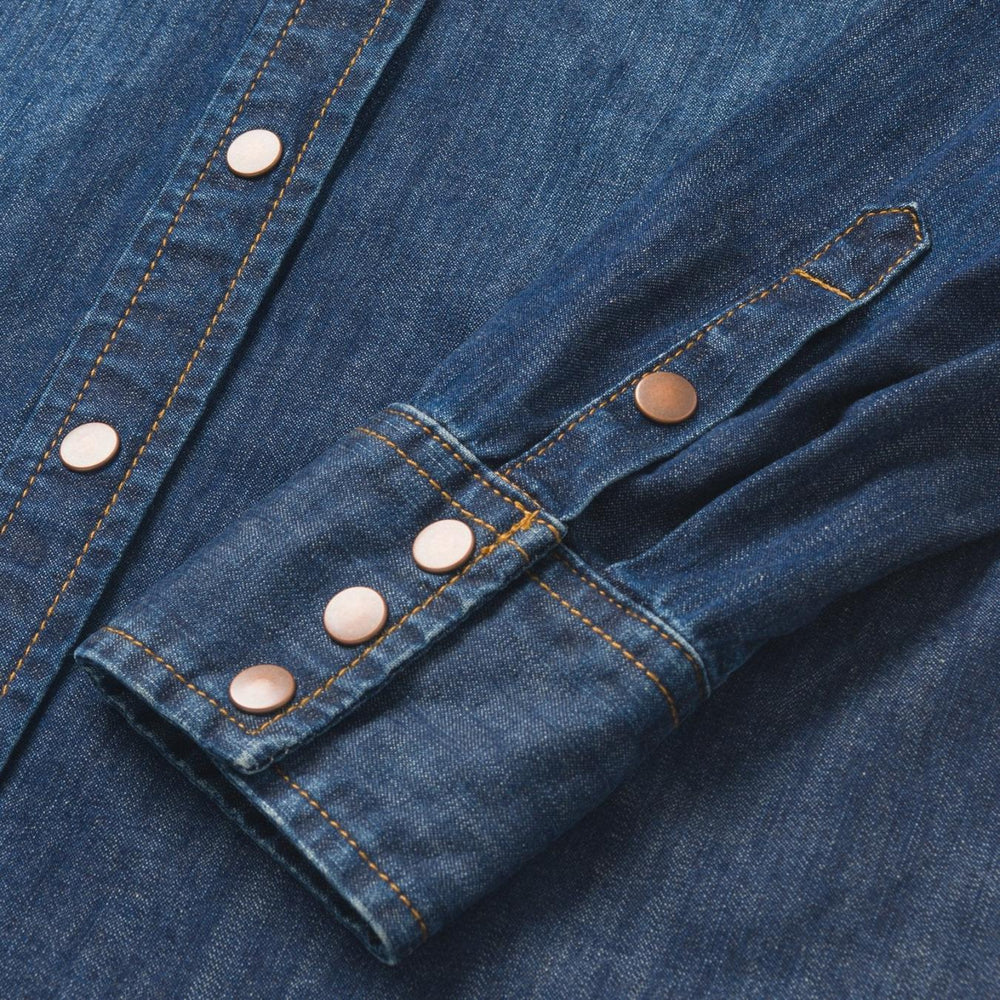 Women Denim Shirts | Stetson Dark Denim Snap Front Shirt Blue