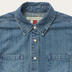 Women Denim Shirts | Stetson Denim Snap Front Western Shirt Blue