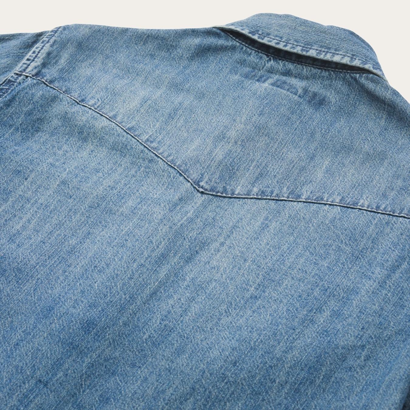 Women Denim Shirts | Stetson Denim Snap Front Western Shirt Blue