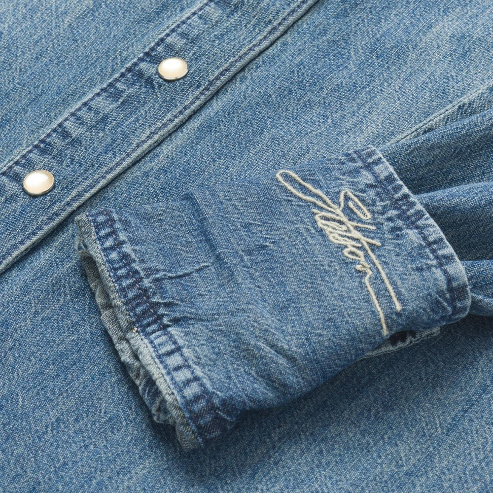 Women Denim Shirts | Stetson Denim Snap Front Western Shirt Blue