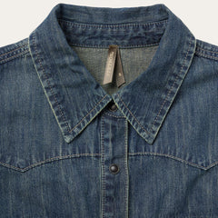 Women Denim Shirts | Stetson Dirty Denim Boyfriend Fit Shirt Blue