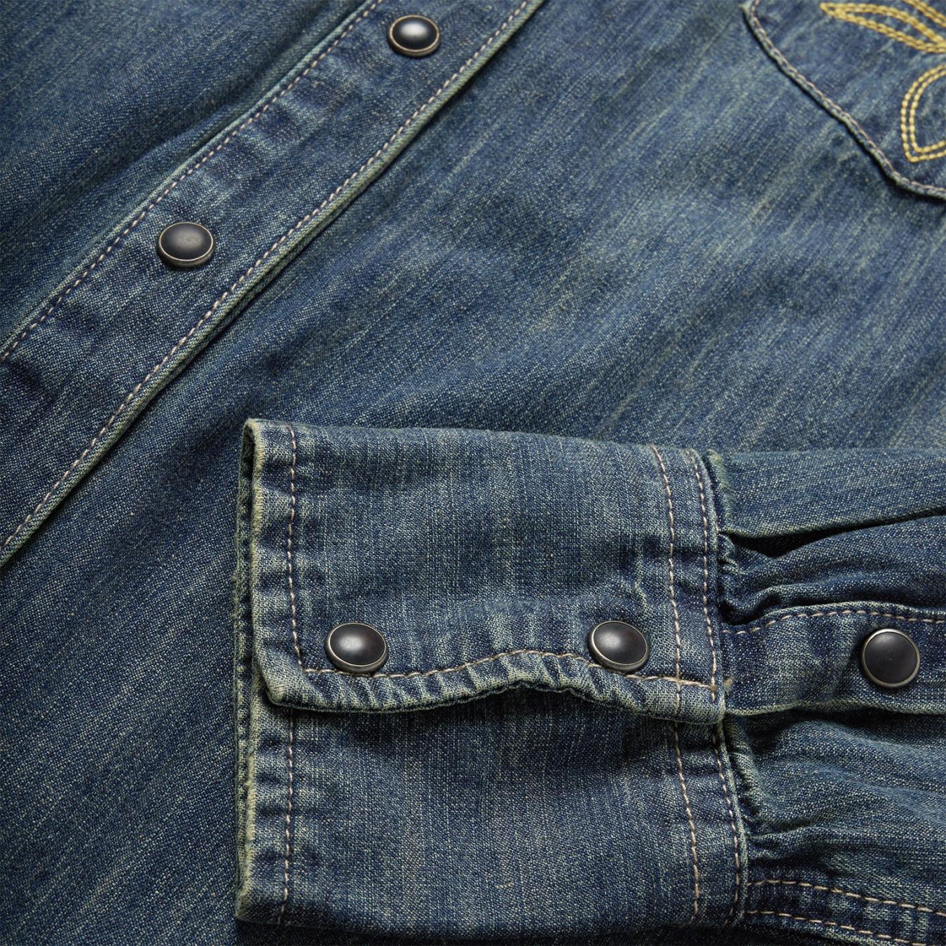 Women Denim Shirts | Stetson Dirty Denim Boyfriend Fit Shirt Blue