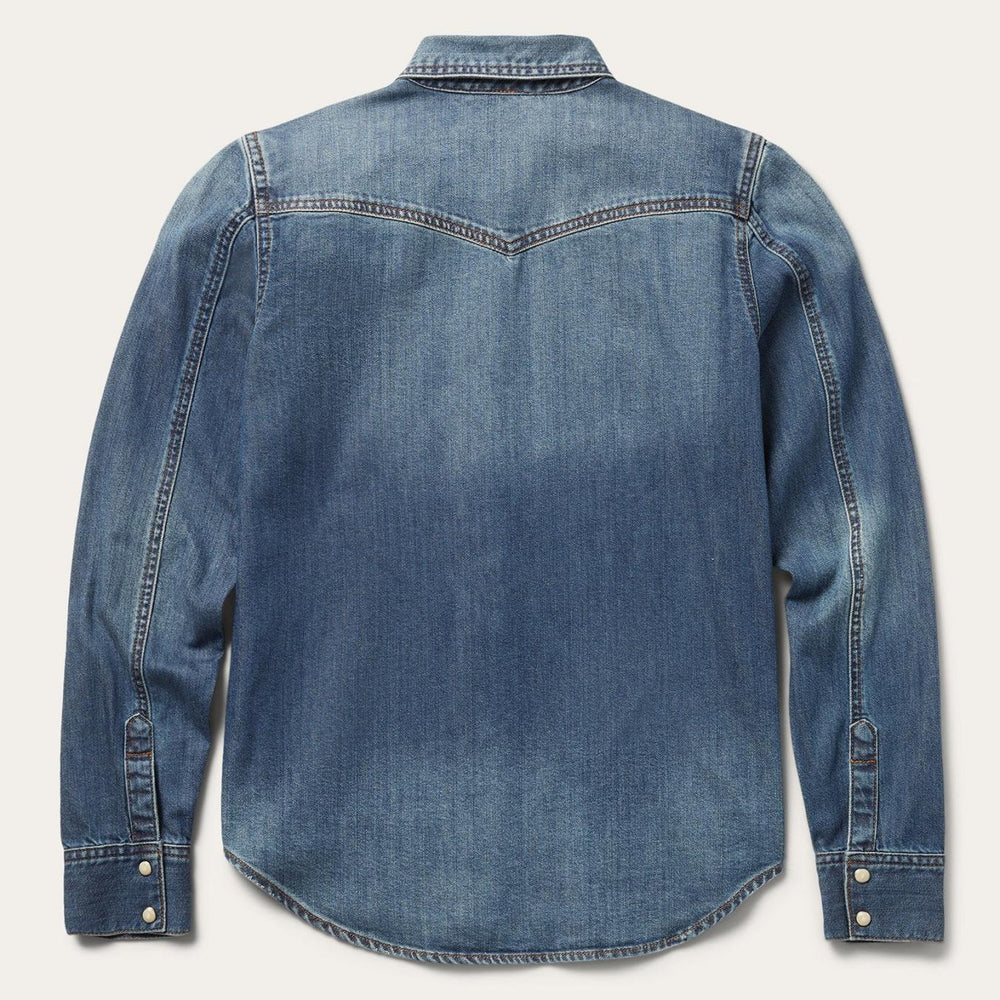 Women Denim Shirts | Stetson Distressed Denim Shirt Blue