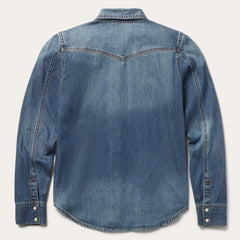 Women Denim Shirts | Stetson Distressed Denim Shirt Blue