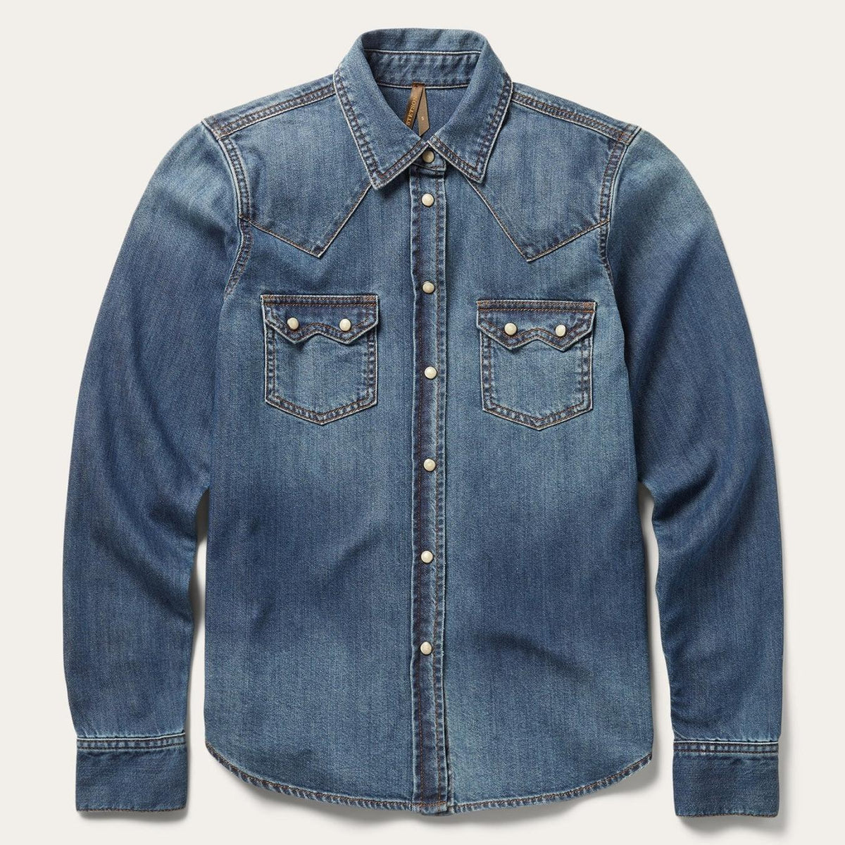 Women Denim Shirts | Stetson Distressed Denim Shirt Blue