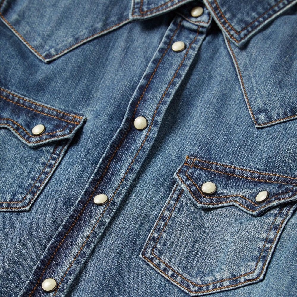 Women Denim Shirts | Stetson Distressed Denim Shirt Blue