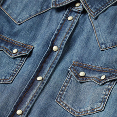 Women Denim Shirts | Stetson Distressed Denim Shirt Blue