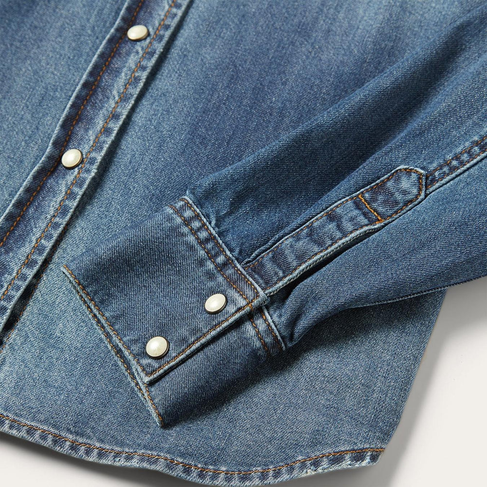 Women Denim Shirts | Stetson Distressed Denim Shirt Blue