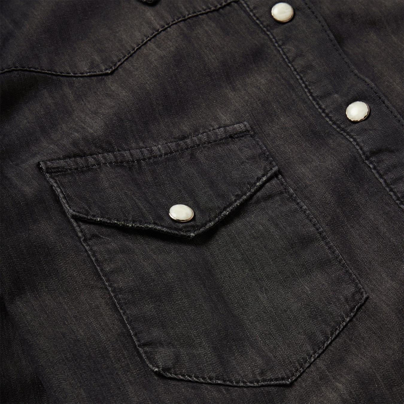 Women Denim Shirts | Stetson Embroidered Black Denim Shirt Black