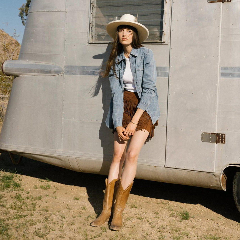 Women Denim Shirts | Stetson Embroidered Light Denim Shirt Blue