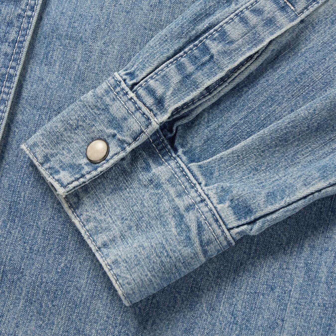Women Denim Shirts | Stetson Embroidered Light Denim Shirt Blue