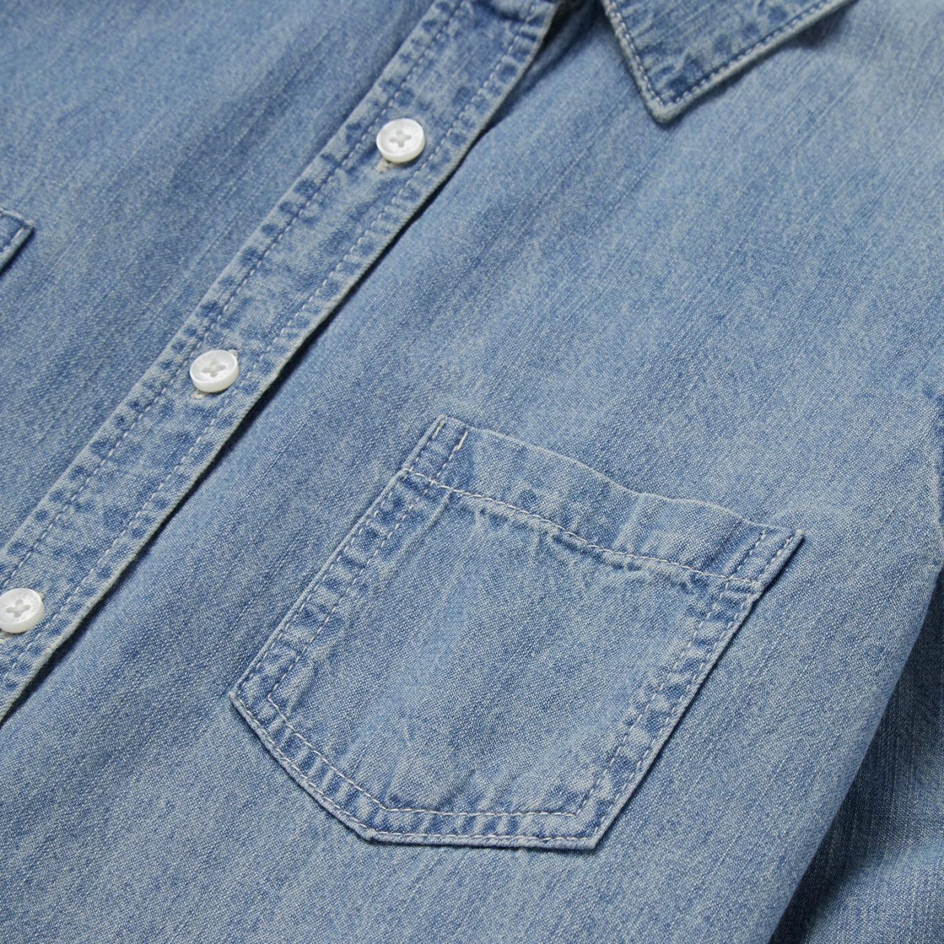 Women Denim Shirts | Stetson Long-Sleeved Denim Shirt Blue
