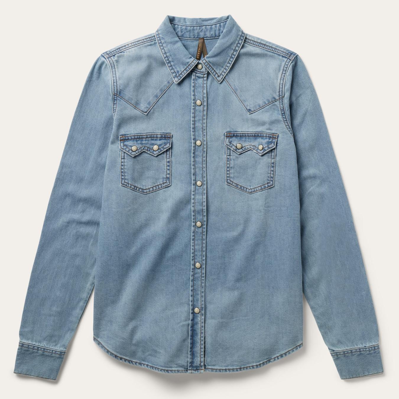 Women Denim Shirts | Stetson Loose Fit Denim Shirt Blue