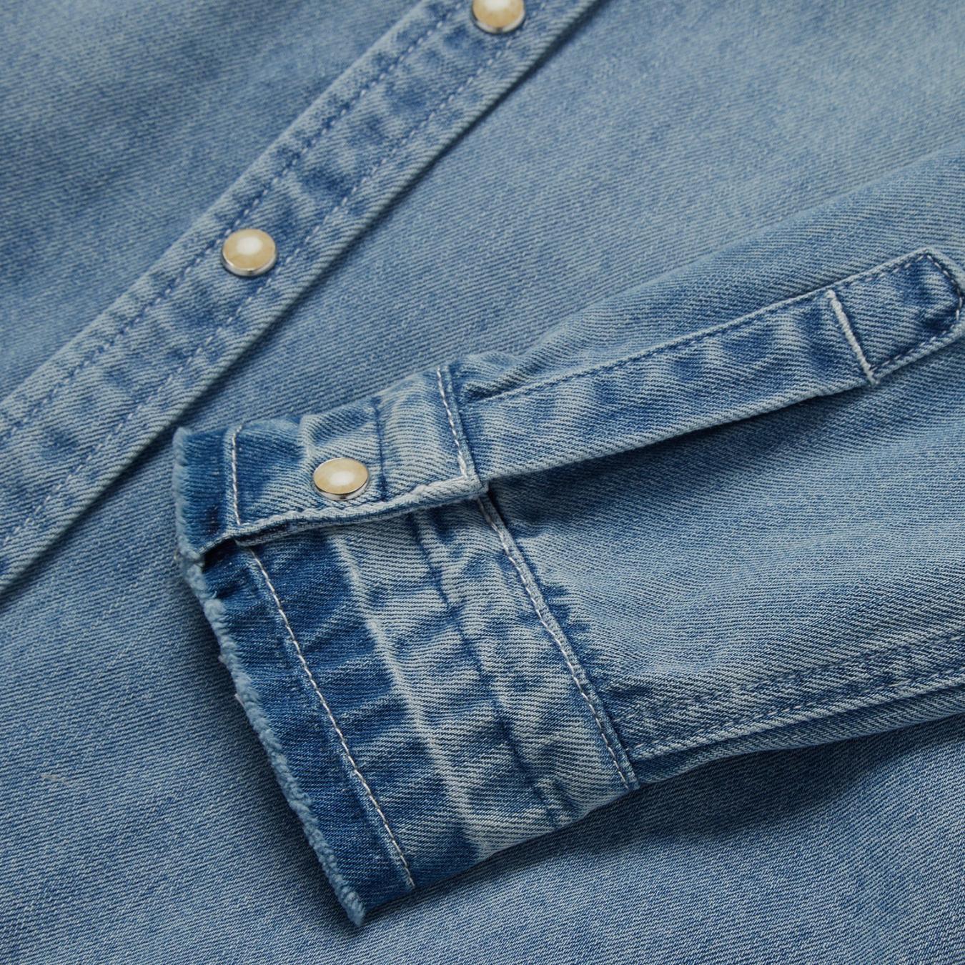 Women Denim Shirts | Stetson Loose Fit Denim Snap-Front Shirt Blue