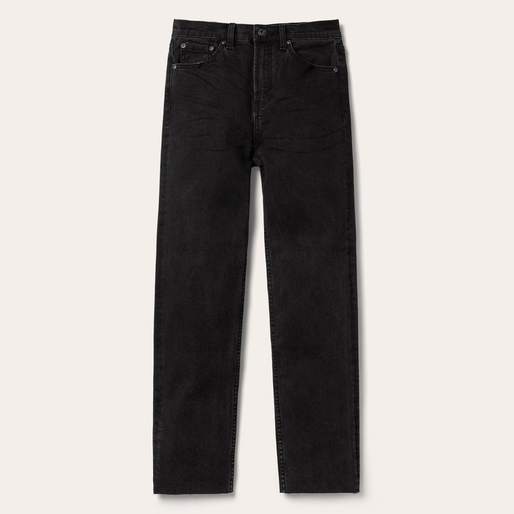Women Denim | Stetson 915 High Rise Straight Fit Crop Jeans Black