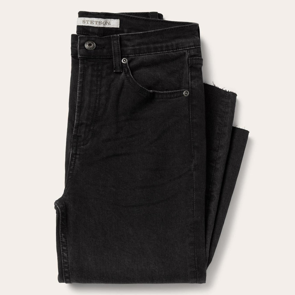 Women Denim | Stetson 915 High Rise Straight Fit Crop Jeans Black