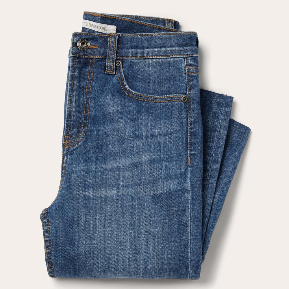 Women Denim | Stetson 915 High Rise Straight Fit Crop Jeans Blue