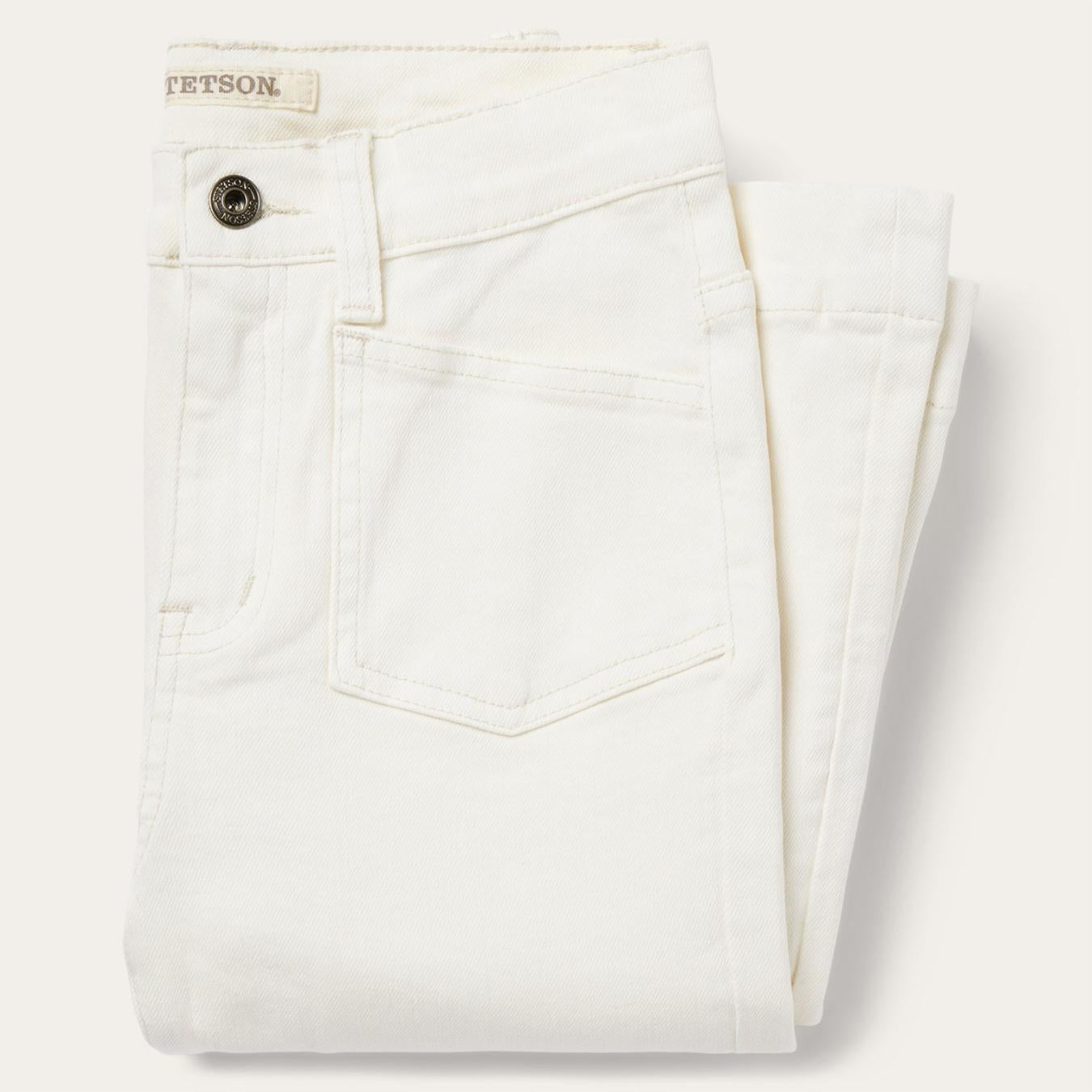 Women Denim | Stetson 921 High Rise Flare Fit Jean White