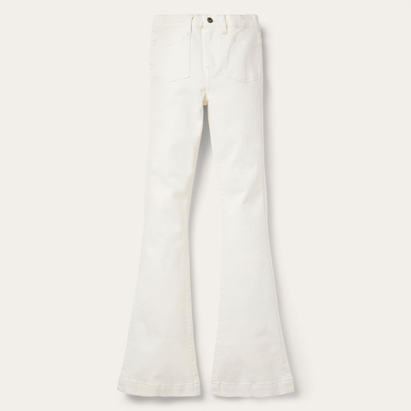 Women Denim | Stetson 921 High Rise Flare Fit Jean White