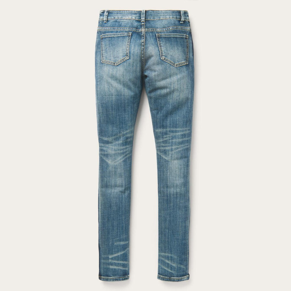 Women Denim | Stetson Skinny Fit Stripe Leg Jean Blue
