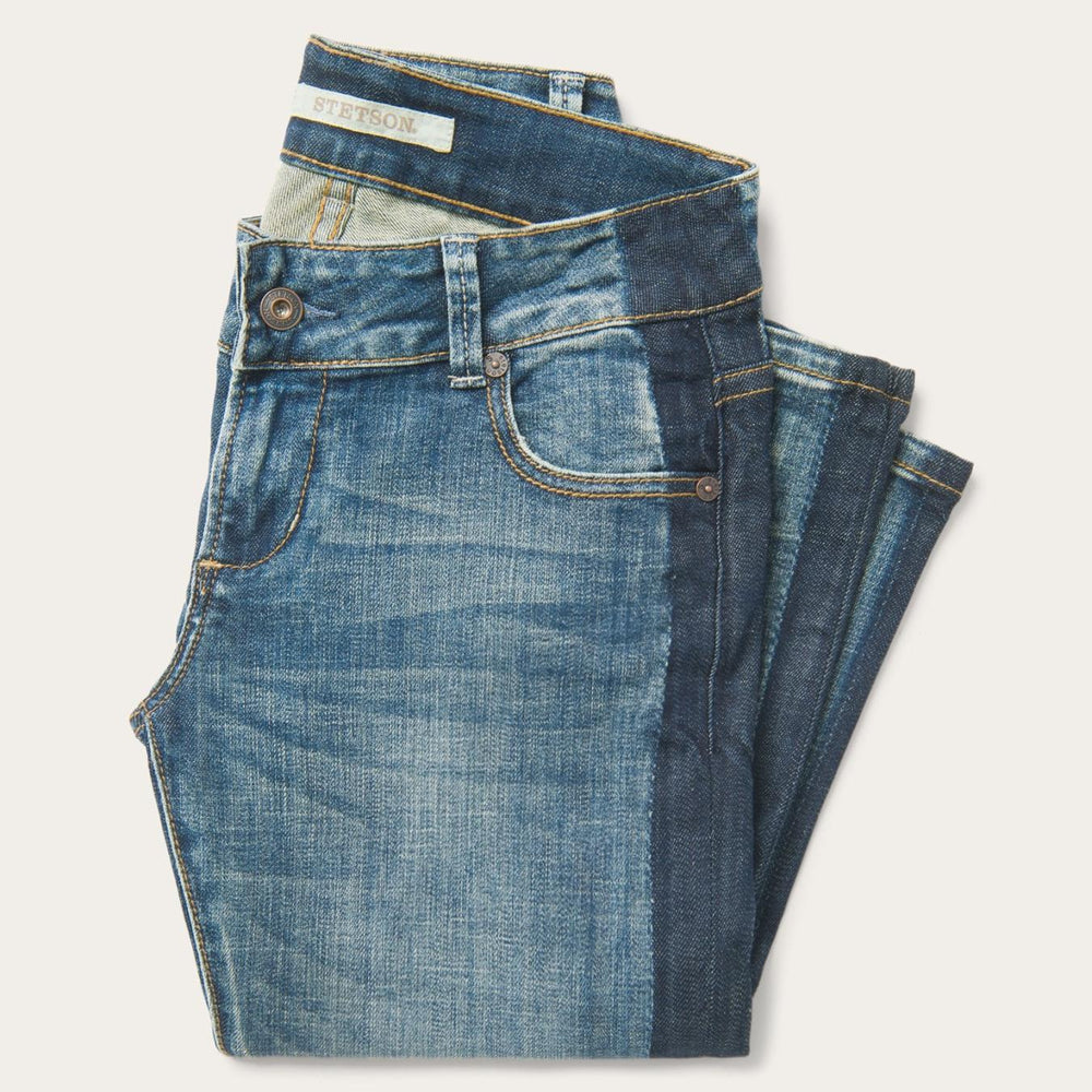 Women Denim | Stetson Skinny Fit Stripe Leg Jean Blue