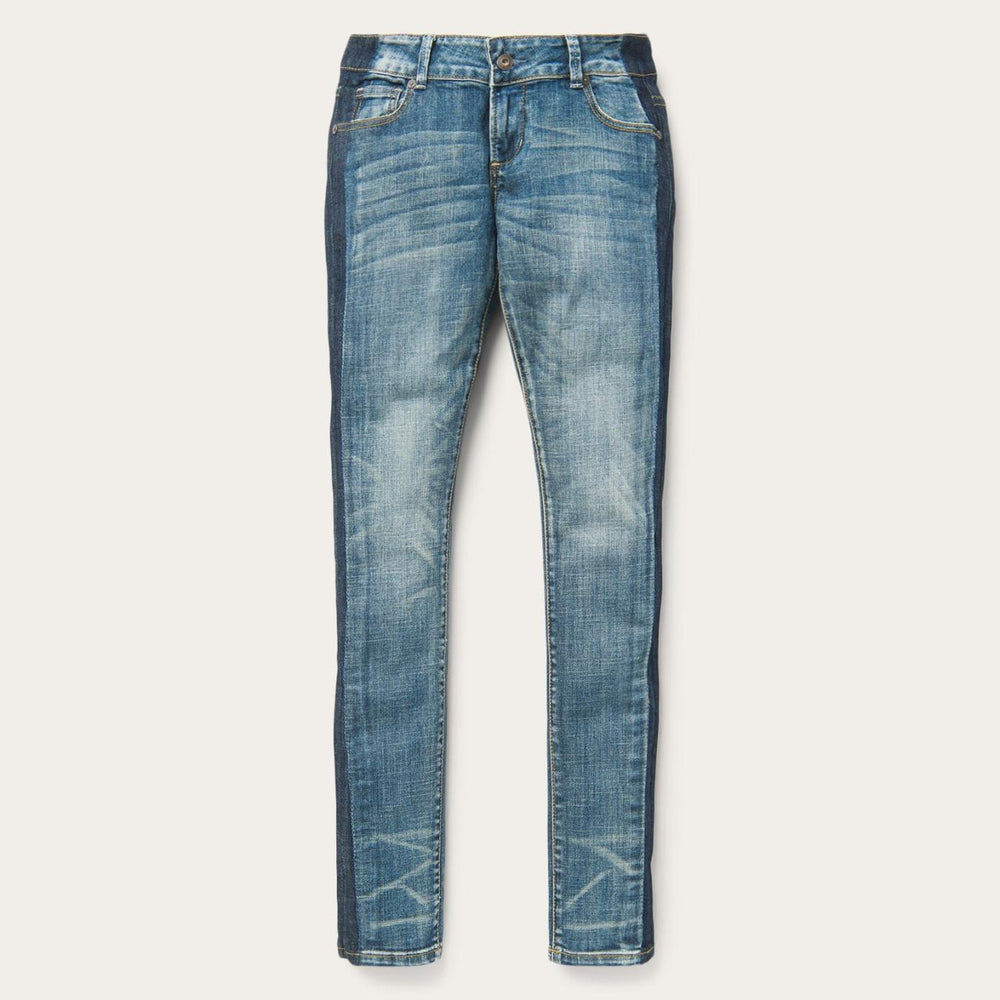 Women Denim | Stetson Skinny Fit Stripe Leg Jean Blue
