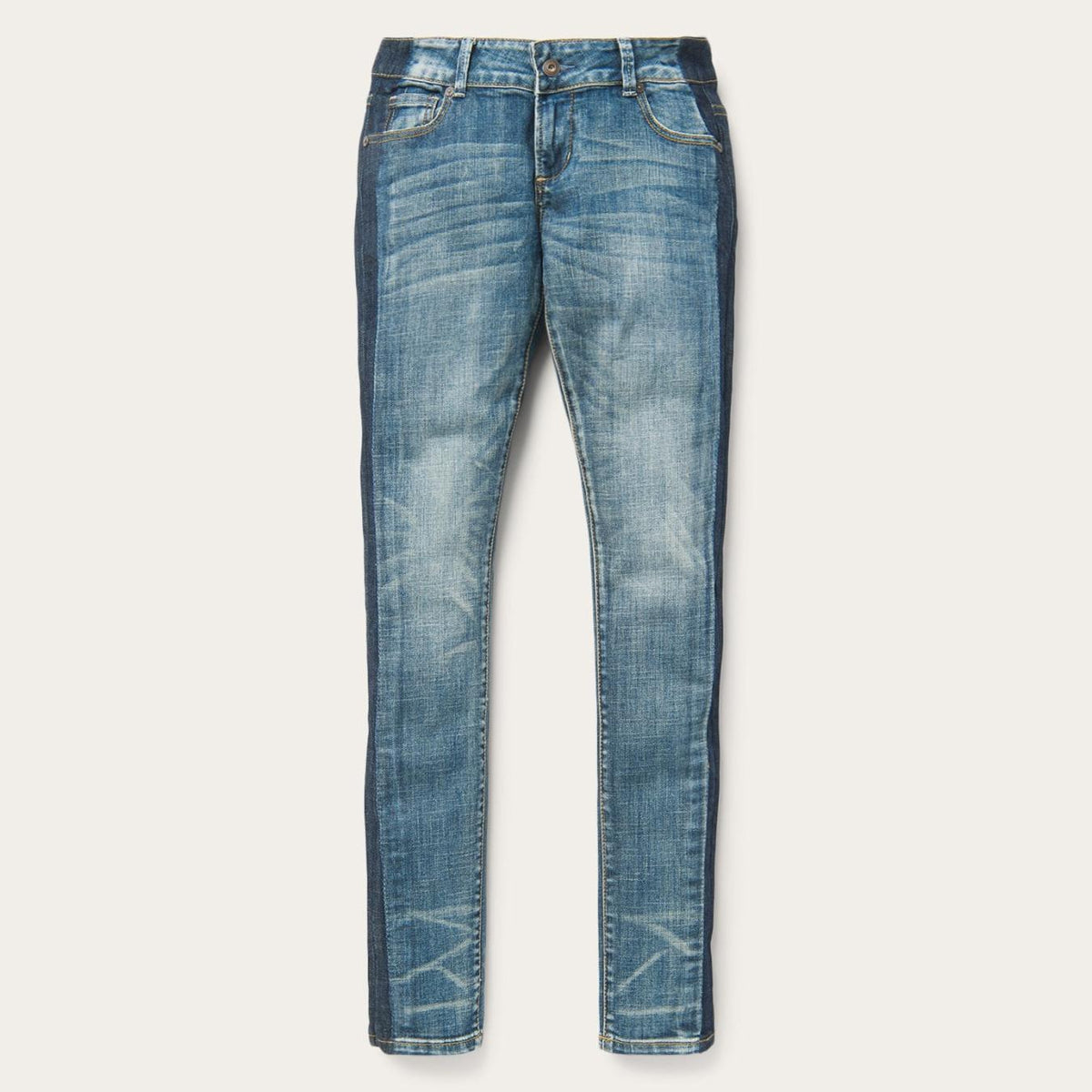 Women Denim | Stetson Skinny Fit Stripe Leg Jean Blue